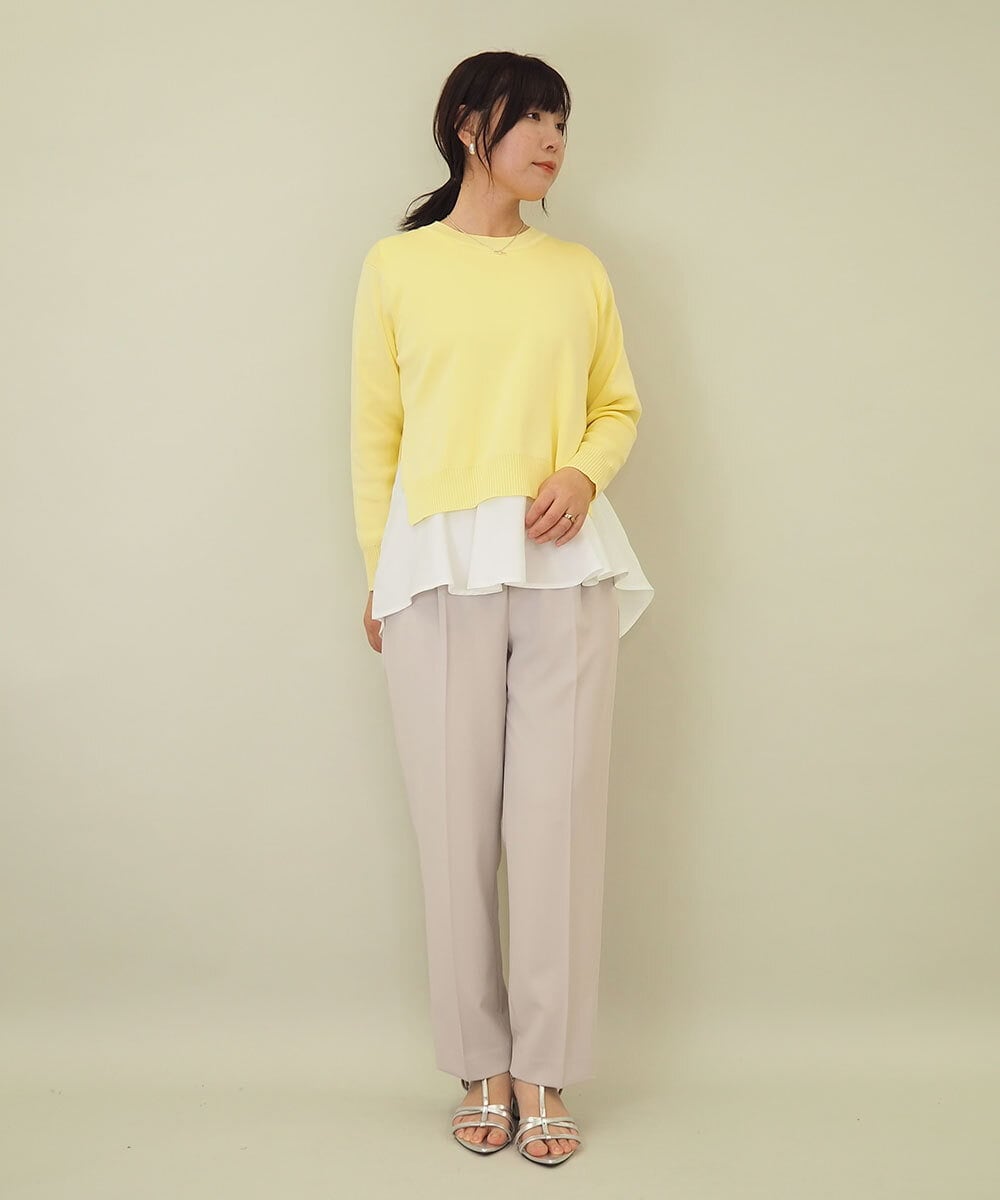 ZMLEE02100 al'aise modulation(アレーズモジュレーション) 【セットアップ対応】【洗える】フルダルテーパードパンツ グレー