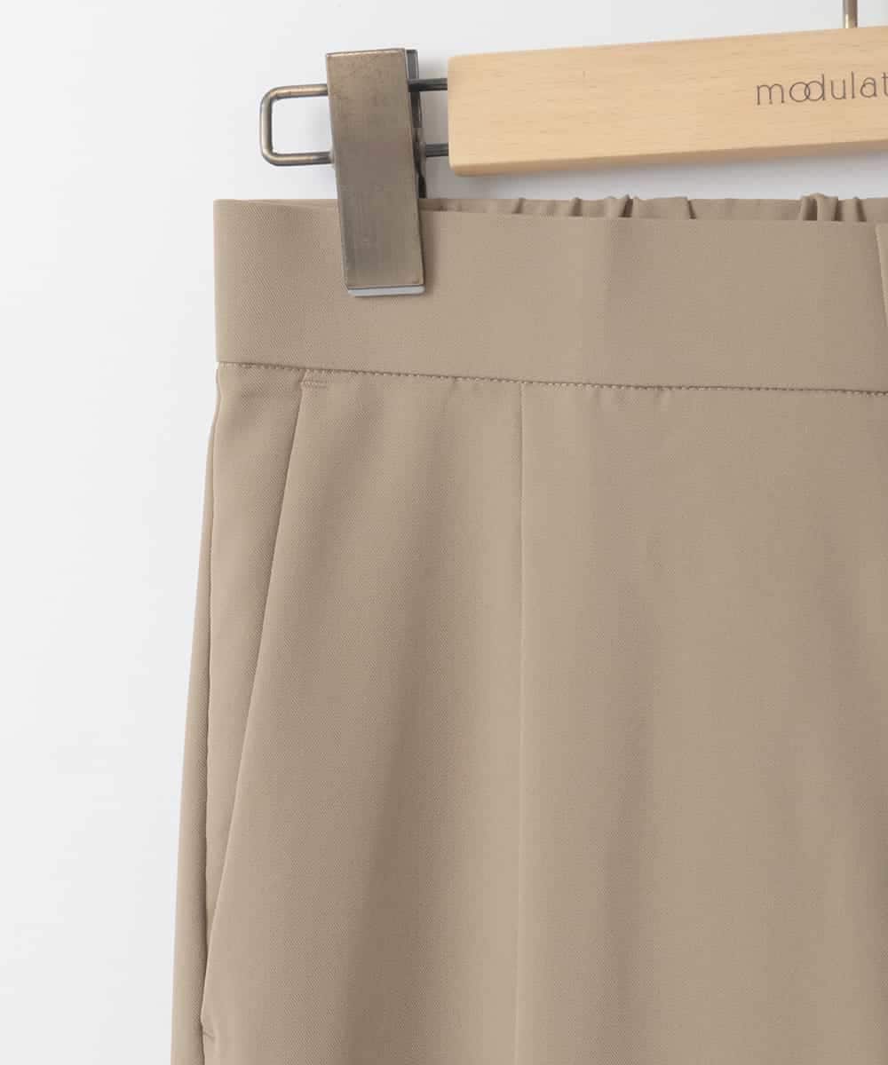 ZMLEE02100 al'aise modulation(アレーズモジュレーション) 【洗える】フルダルテーパードパンツ ベージュ