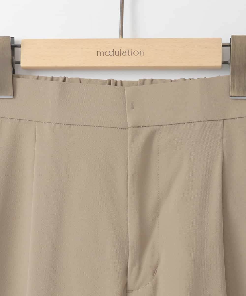 ZMLEE02100 al'aise modulation(アレーズモジュレーション) 【洗える】フルダルテーパードパンツ ベージュ