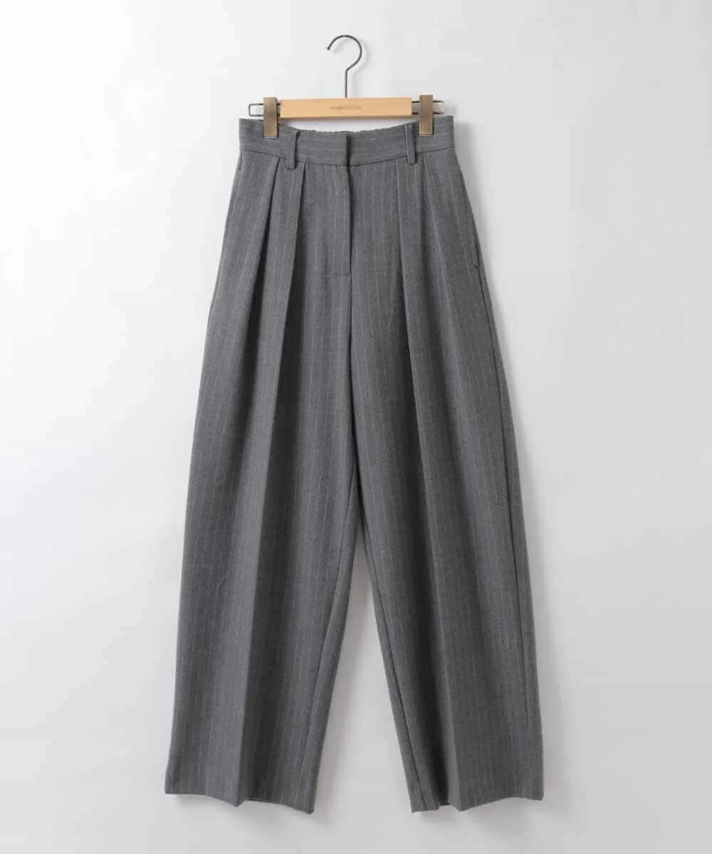 ZMLEE03168 al'aise modulation(アレーズモジュレーション) ピンストライプタックワイドパンツ ダークグレー