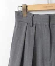 ZMLEE03168 al'aise modulation(アレーズモジュレーション) ピンストライプタックワイドパンツ ダークグレー
