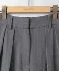 ZMLEE03168 al'aise modulation(アレーズモジュレーション) ピンストライプタックワイドパンツ ダークグレー