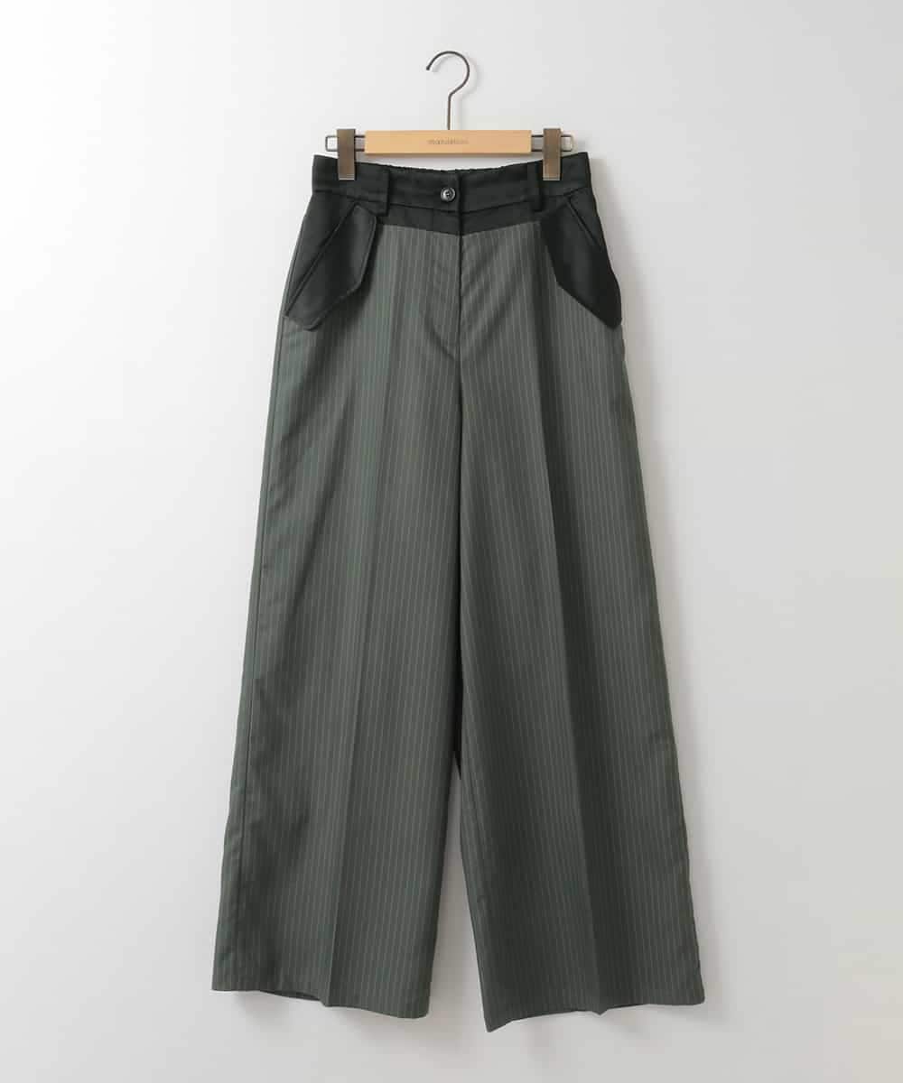 ZMLEE05160 al'aise modulation(アレーズモジュレーション) 異素材ドッキングワイドパンツ グレー