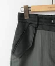 ZMLEE05160 al'aise modulation(アレーズモジュレーション) 異素材ドッキングワイドパンツ グレー