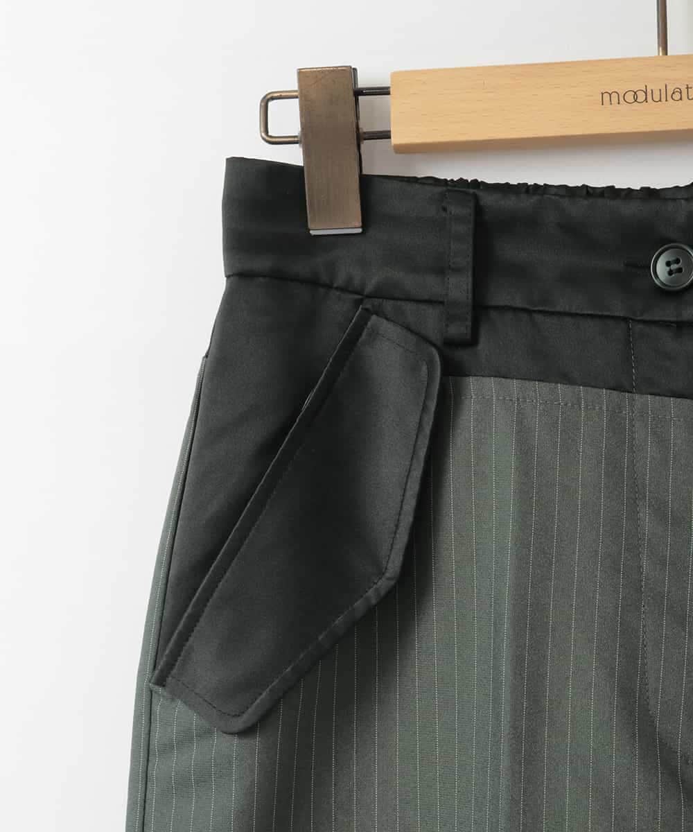 ZMLEE05160 al'aise modulation(アレーズモジュレーション) 異素材ドッキングワイドパンツ グレー