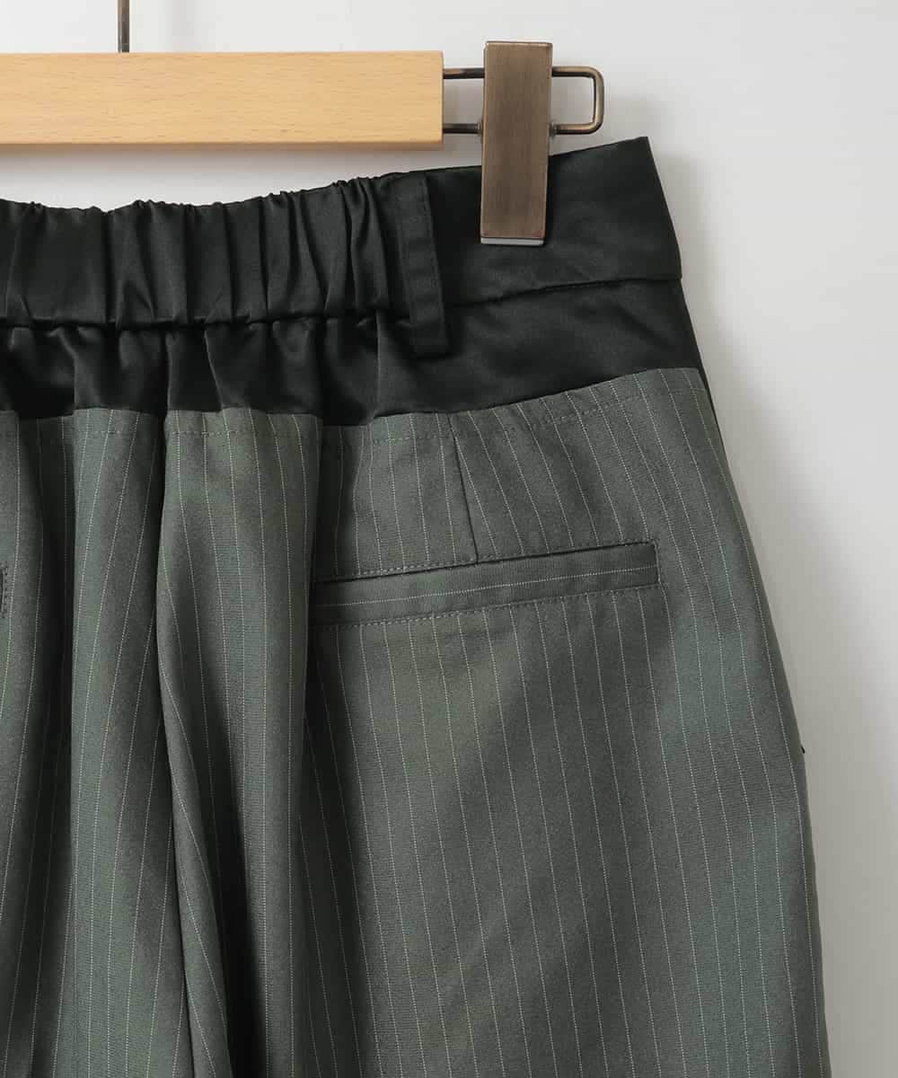 ZMLEE05160 al'aise modulation(アレーズモジュレーション) 異素材ドッキングワイドパンツ グレー