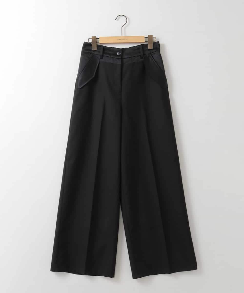 ZMLEE05160 al'aise modulation(アレーズモジュレーション) 異素材ドッキングワイドパンツ ブラック