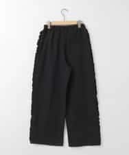 ZMLEE06099 al'aise modulation(アレーズモジュレーション) カットジョーゼットサイドラインパンツ ブラック