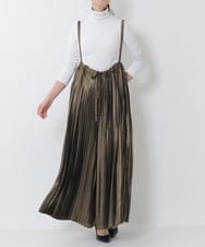 ZMLEN03130 al'aise modulation(アレーズモジュレーション) ビッグシルエットプリーツサロペット ブラウン