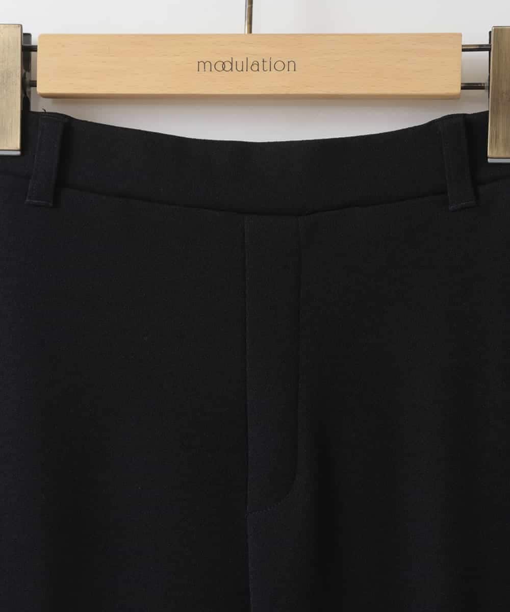 ZMLEW02099 al'aise modulation(アレーズモジュレーション) 【洗える】ジョーゼットストレートパンツ ブラック