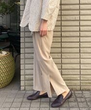 ZMLFQ04130 al'aise modulation(アレーズモジュレーション) サイドスリットパンツ ライトベージュ