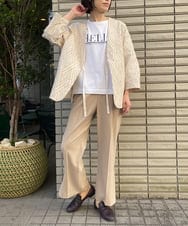 ZMLFQ04130 al'aise modulation(アレーズモジュレーション) サイドスリットパンツ ライトベージュ