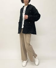 ZMLFQ04130 al'aise modulation(アレーズモジュレーション) サイドスリットパンツ ライトベージュ