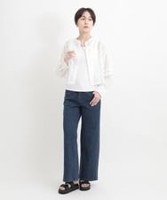 ZMLGB01150 al'aise modulation(アレーズモジュレーション) ウエストリブリラックスデニムパンツ ブルー