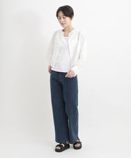 ZMLGB01150 al'aise modulation(アレーズモジュレーション) ウエストリブリラックスデニムパンツ ブルー