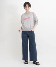 ZMLGB01150 al'aise modulation(アレーズモジュレーション) ウエストリブリラックスデニムパンツ ブルー