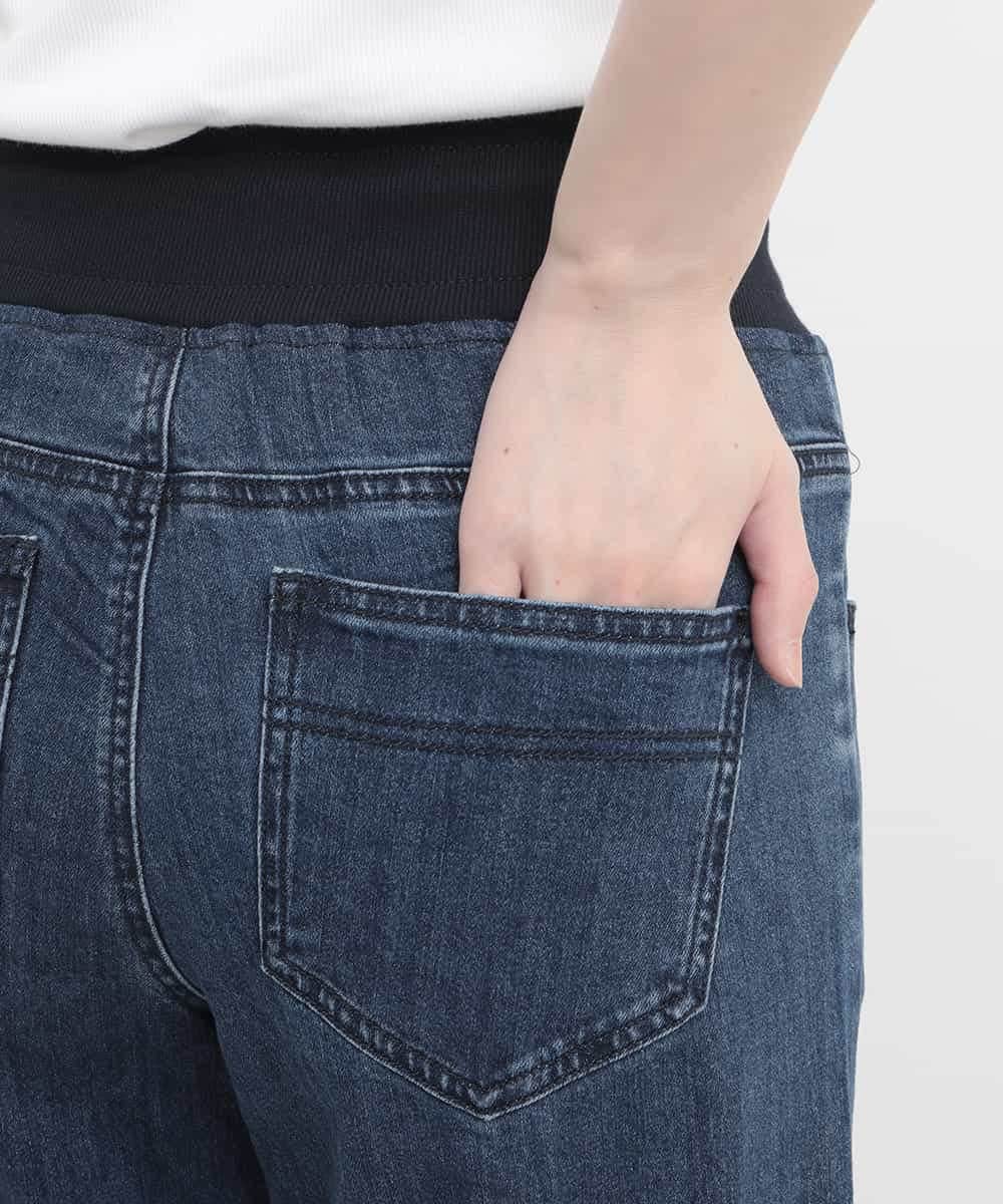 ZMLGB01150 al'aise modulation(アレーズモジュレーション) ウエストリブリラックスデニムパンツ ブルー