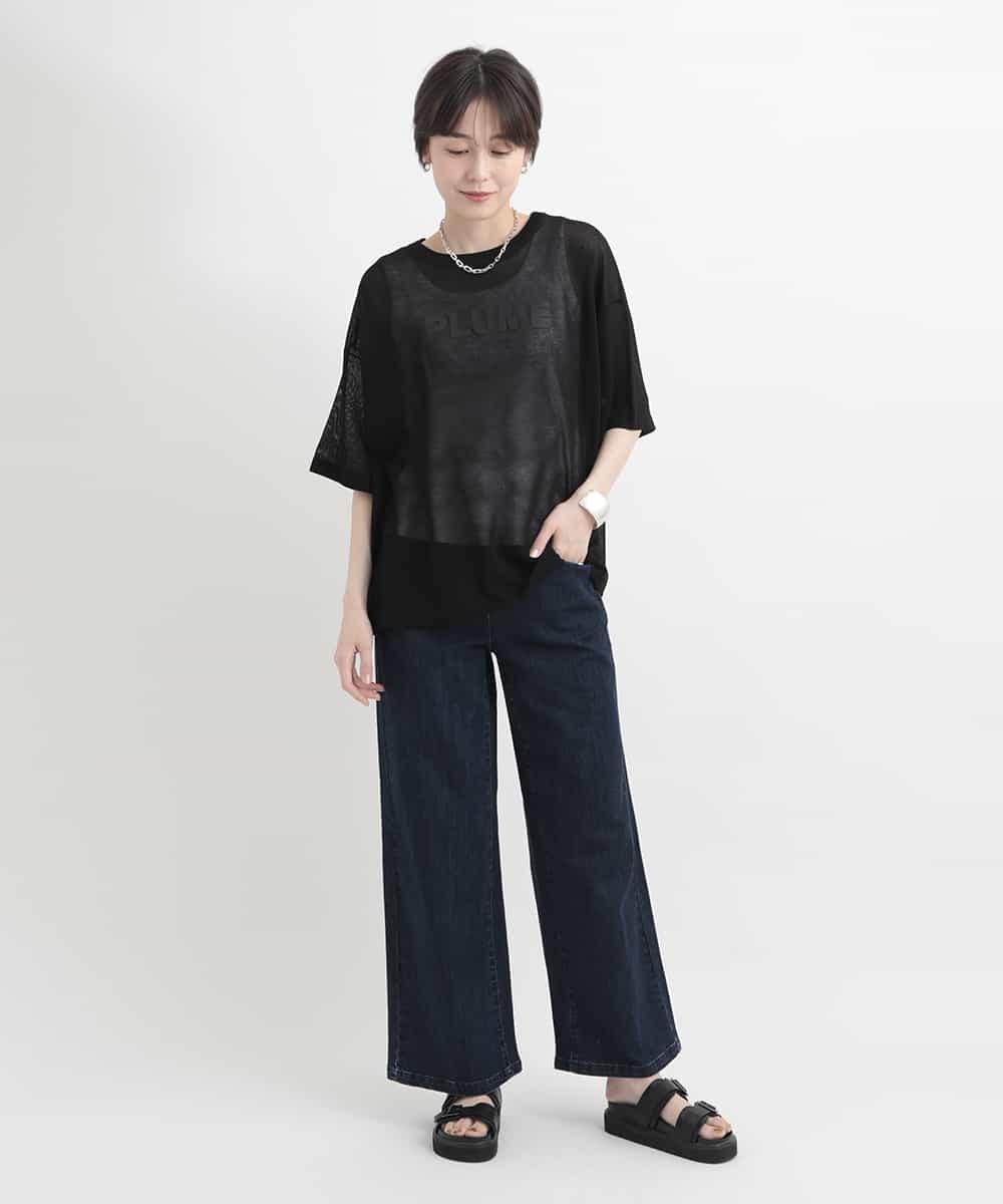 ZMLGB01150 al'aise modulation(アレーズモジュレーション) ウエストリブリラックスデニムパンツ インディゴ