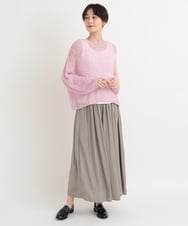 ZMLGB15098 al'aise modulation(アレーズモジュレーション) エアリーフレアギャザースカンツ グリーン