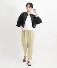 ZMLGB17090 al'aise modulation(アレーズモジュレーション) 【洗える】リネンタッチタックテーパードパンツ マスタード