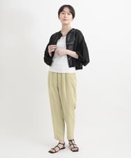 ZMLGB17090 al'aise modulation(アレーズモジュレーション) 【洗える】リネンタッチタックテーパードパンツ マスタード