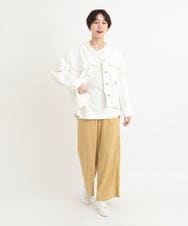 ZMLGB20098 al'aise modulation(アレーズモジュレーション) ウエストギャザーワイドストレッチパンツ マスタード