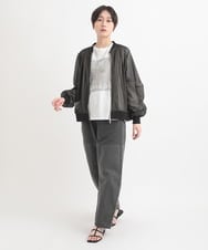ZMLGB22145 al'aise modulation(アレーズモジュレーション) 異素材ジョイントバレルレッグパンツ ブラック