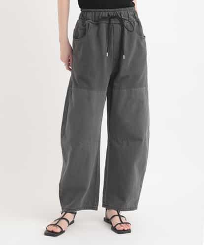 ZMLGB22145  異素材ジョイントバレルレッグパンツ