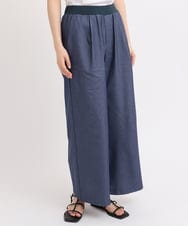 ZMLGB23149 al'aise modulation(アレーズモジュレーション) ハイストレッチタックワイドパンツ ネイビー