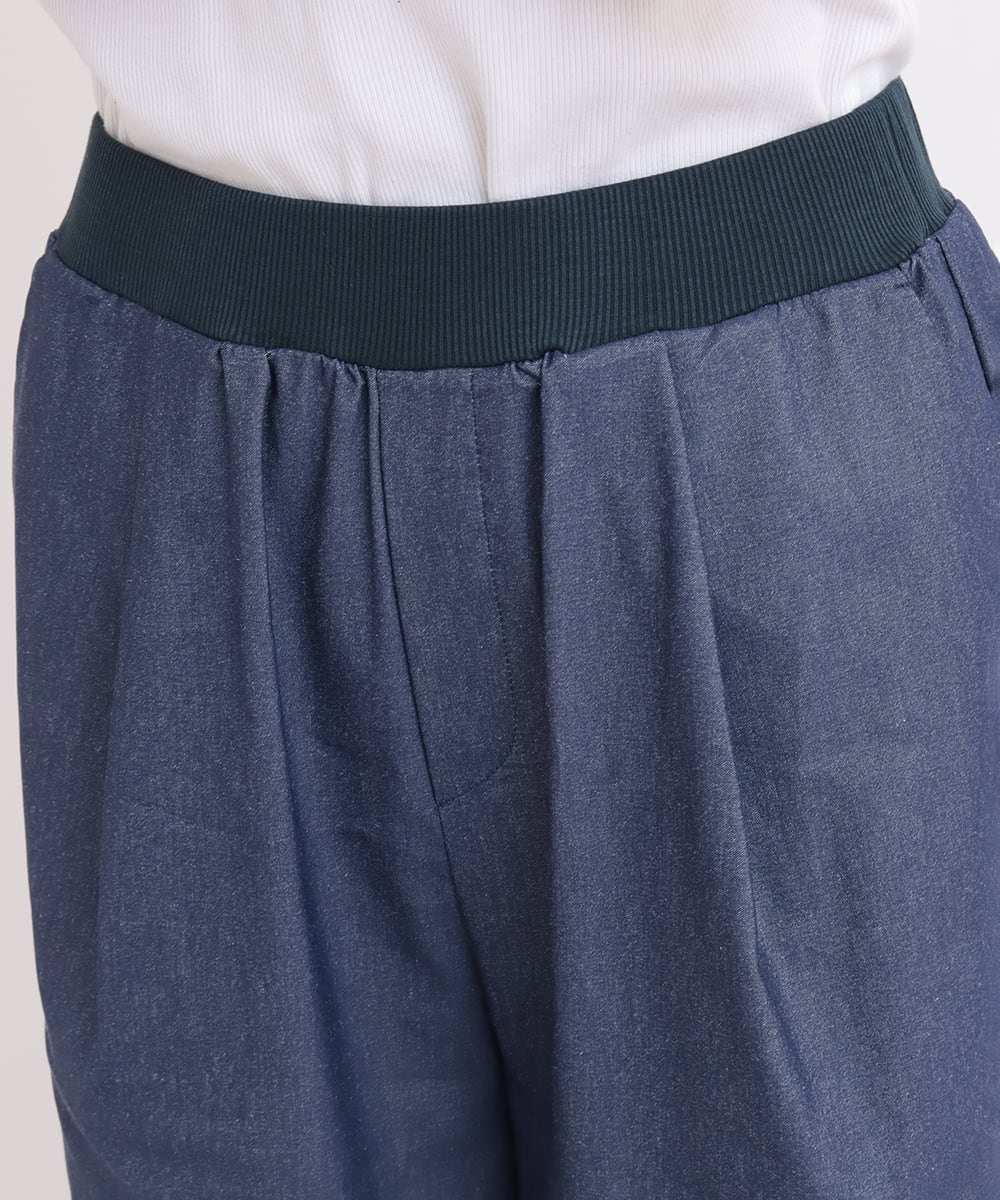 ZMLGB23149 al'aise modulation(アレーズモジュレーション) ハイストレッチタックワイドパンツ ネイビー