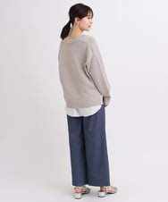 ZMLGB23149 al'aise modulation(アレーズモジュレーション) ハイストレッチタックワイドパンツ ネイビー