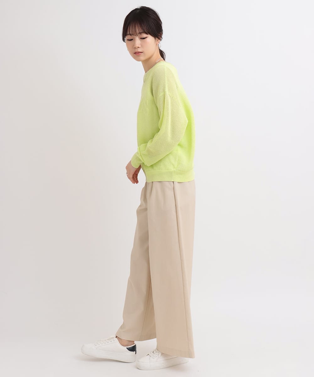 ZMLGB23149 al'aise modulation(アレーズモジュレーション) ハイストレッチタックワイドパンツ ベージュ