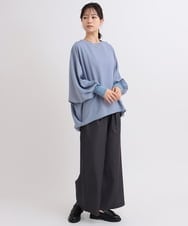 ZMLGB23149 al'aise modulation(アレーズモジュレーション) ハイストレッチタックワイドパンツ ブラック
