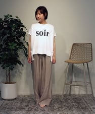 ZMLGB30150 al'aise modulation(アレーズモジュレーション) ドレープデザインワイドパンツ ベージュ