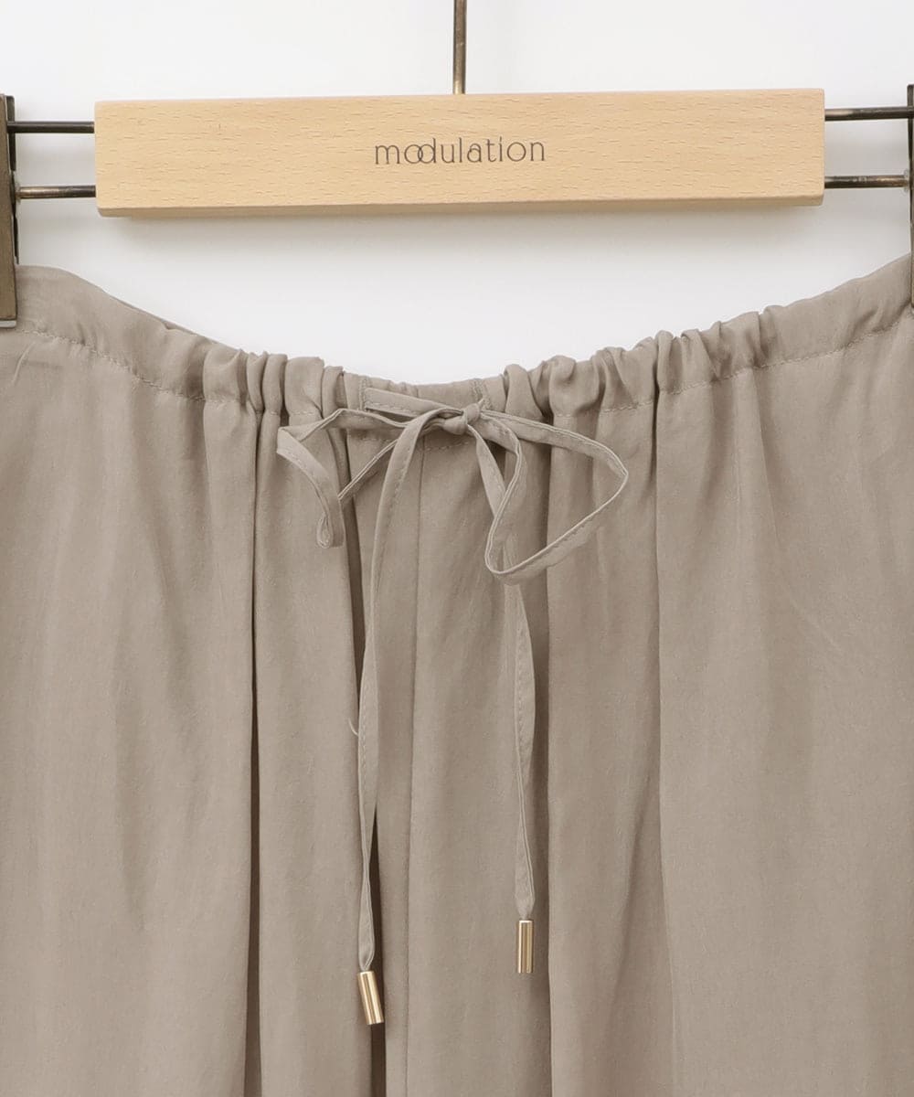 ZMLGB30150 al'aise modulation(アレーズモジュレーション) ドレープデザインワイドパンツ ベージュ