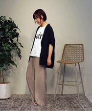 ZMLGB30150 al'aise modulation(アレーズモジュレーション) ドレープデザインワイドパンツ ベージュ