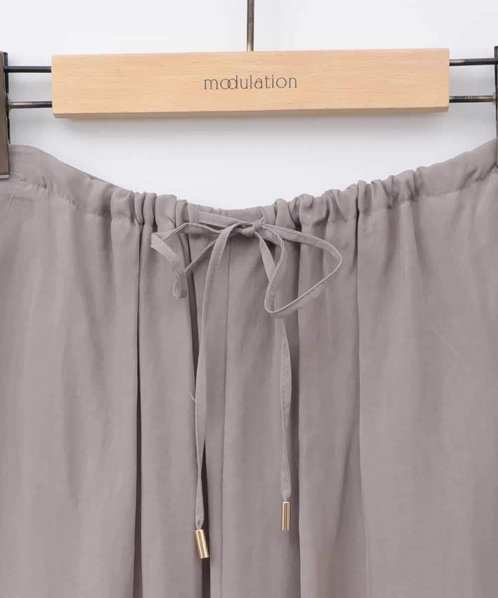 ZMLGB30150 al'aise modulation(アレーズモジュレーション) ドレープデザインワイドパンツ ベージュ