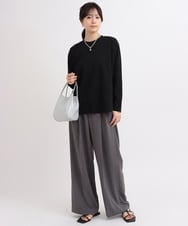 ZMLGB32160 al'aise modulation(アレーズモジュレーション) 【セットアップ対応】フロントタックコクーンパンツ ダークグレー
