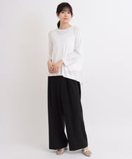 ZMLGB32160 al'aise modulation(アレーズモジュレーション) 【セットアップ対応】フロントタックコクーンパンツ ブラック