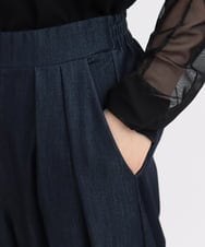 ZMLGB37148 al'aise modulation(アレーズモジュレーション) デニムライクタックワイドパンツ ネイビー