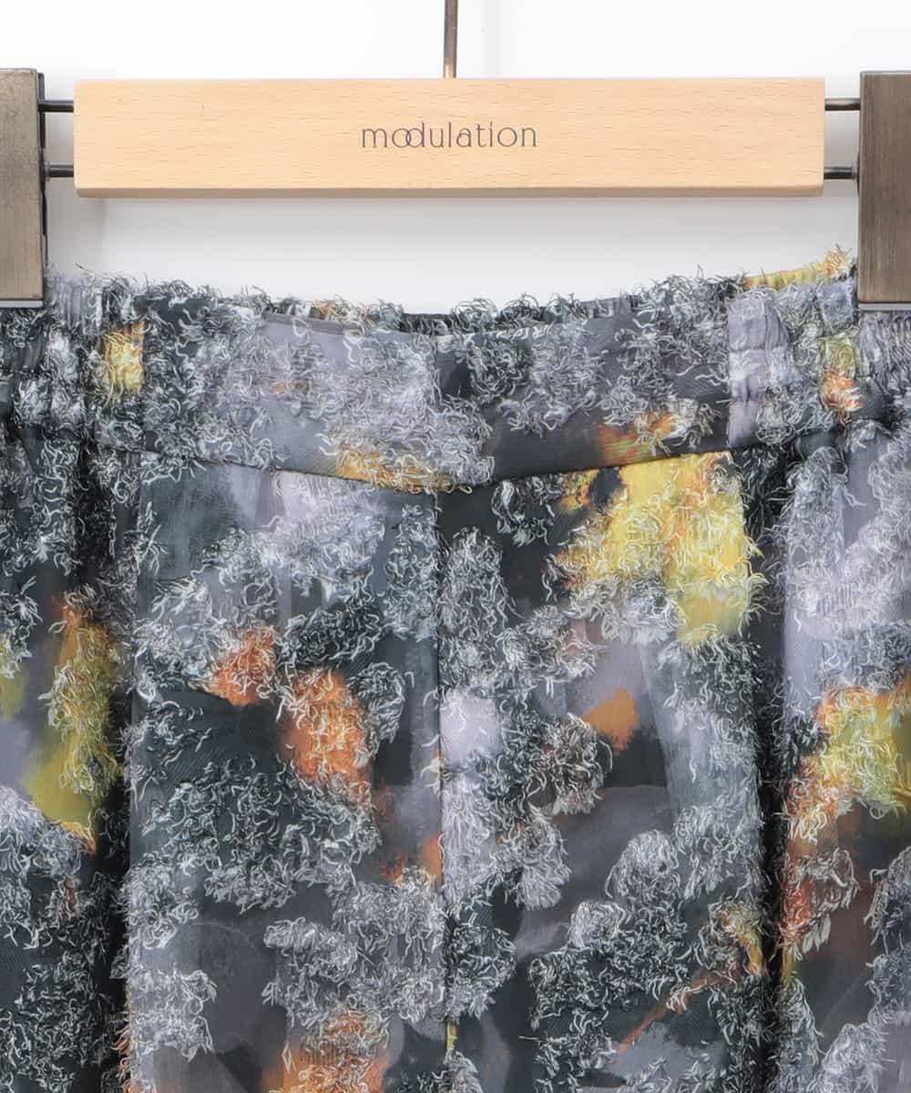 ZMLGB39108 al'aise modulation(アレーズモジュレーション) シアーフリンジモチーフイージーパンツ グレー