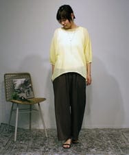 ZMLGB40135 al'aise modulation(アレーズモジュレーション) ワイドシルエットイージーパンツ ブラウン