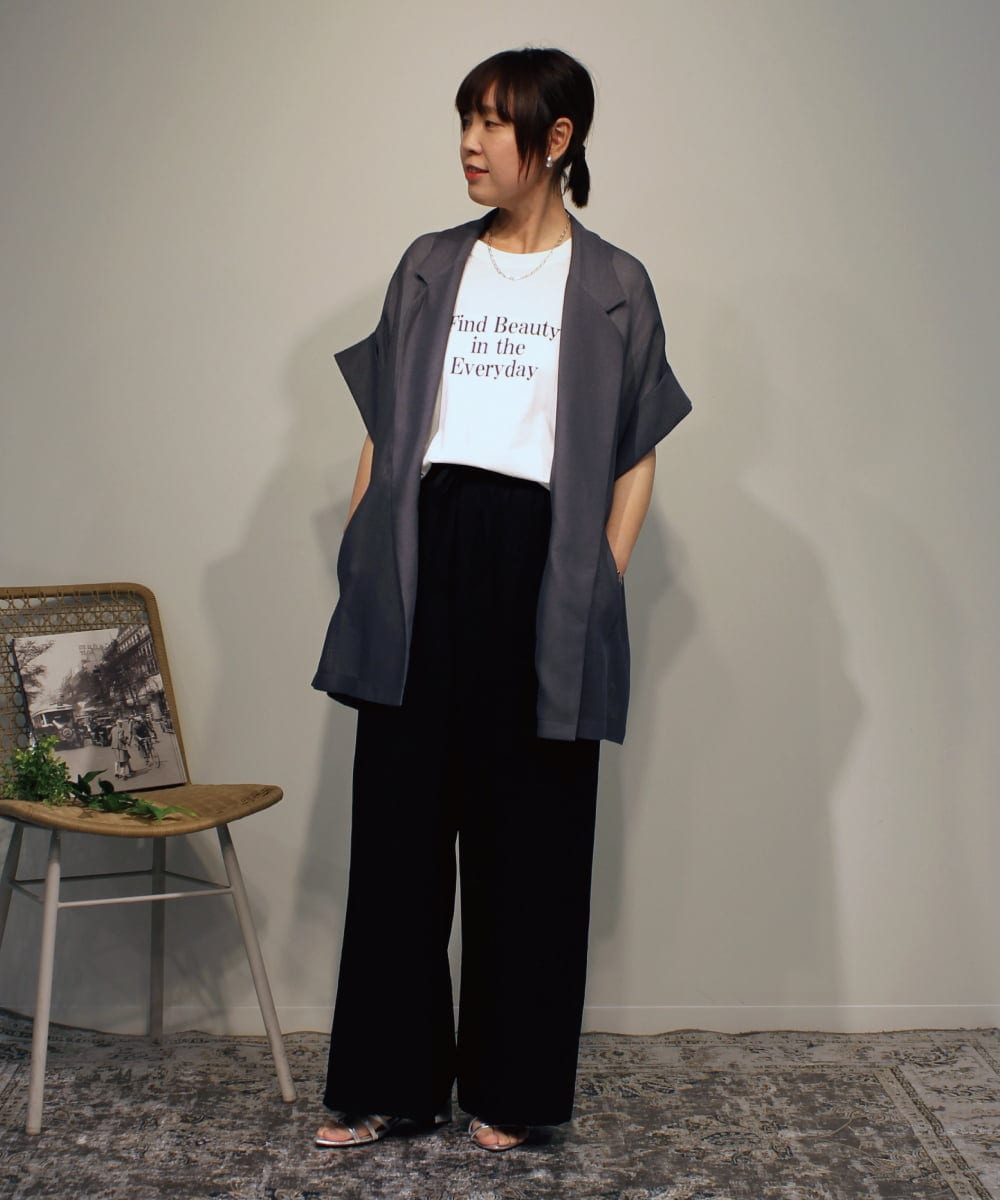 ZMLGB49148 al'aise modulation(アレーズモジュレーション) ワイドシルエットイージーパンツ ブラック