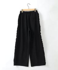 ZMLGE06099 al'aise modulation(アレーズモジュレーション) 配色ラインフリルイージーパンツ ブラック
