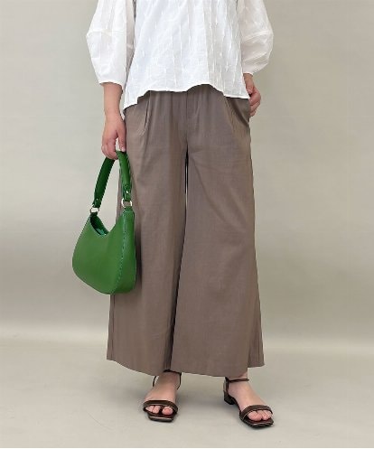 ZMLGE11160 al'aise modulation リネンブレンドストレッチワイドパンツ