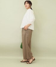 ZMLGE11160 al'aise modulation(アレーズモジュレーション) リネンブレンドストレッチワイドパンツ ベージュ