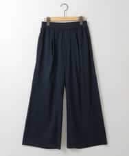 ZMLGE11160 al'aise modulation(アレーズモジュレーション) リネンブレンドストレッチワイドパンツ ネイビー