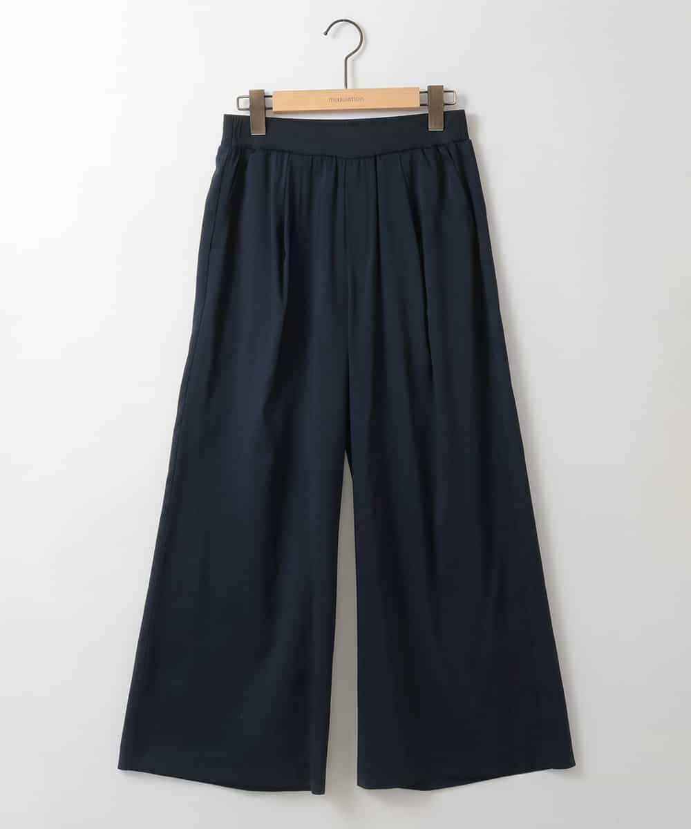 ZMLGE11160 al'aise modulation(アレーズモジュレーション) リネンブレンドストレッチワイドパンツ ネイビー