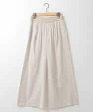 ZMLGE11160 al'aise modulation(アレーズモジュレーション) リネンブレンドストレッチワイドパンツ ベージュ