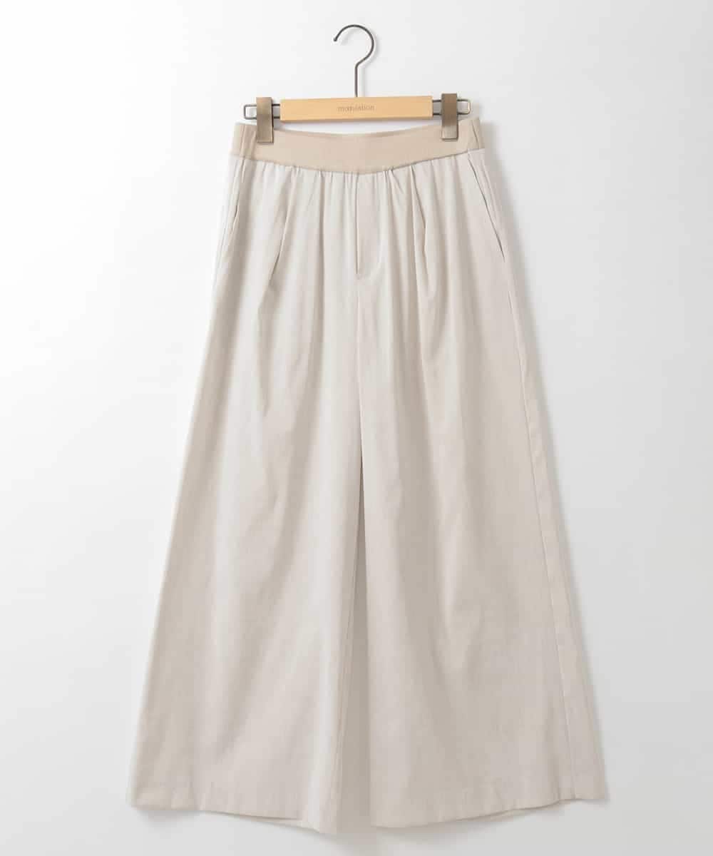 ZMLGE11160 al'aise modulation(アレーズモジュレーション) リネンブレンドストレッチワイドパンツ ベージュ